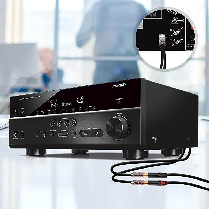 RCAPhono Splitter Cable RCA Male to Dual Female Gold Plated Adapter Stereo Audio YCable Heavy Duty for subwoofer 1 Male to 2 Female 1025 cm