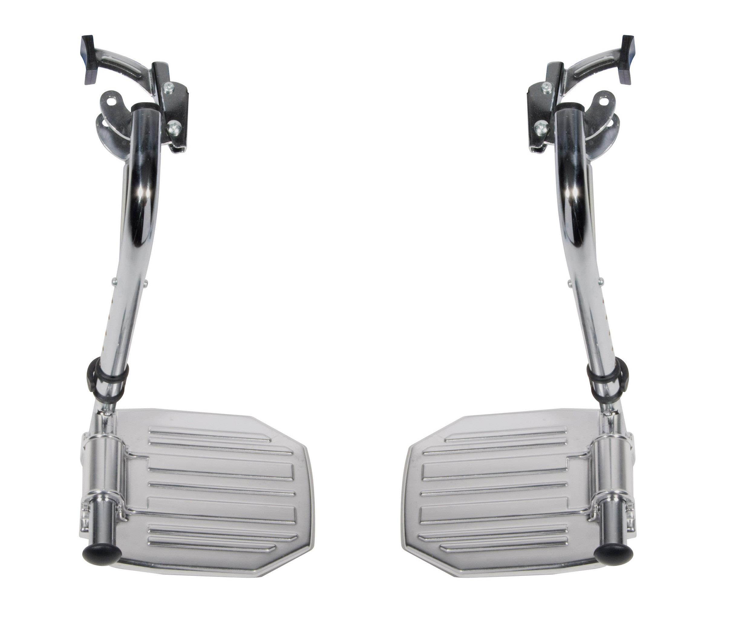 Drive Medical Chrome Swing Away Footrests with Aluminum Footplates Model stdsf-tf