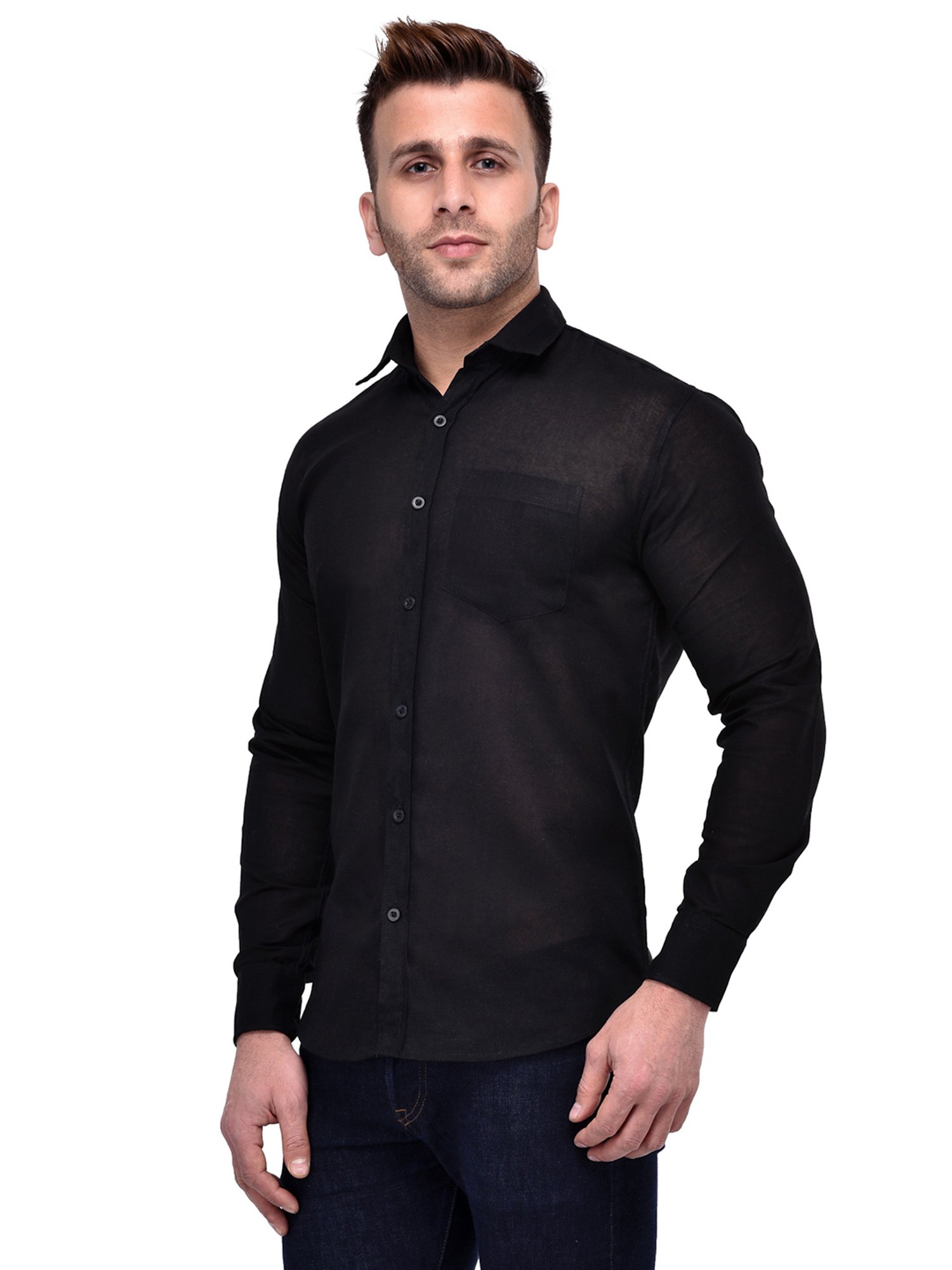 Hangup Plus Black Slim Fit Shirt