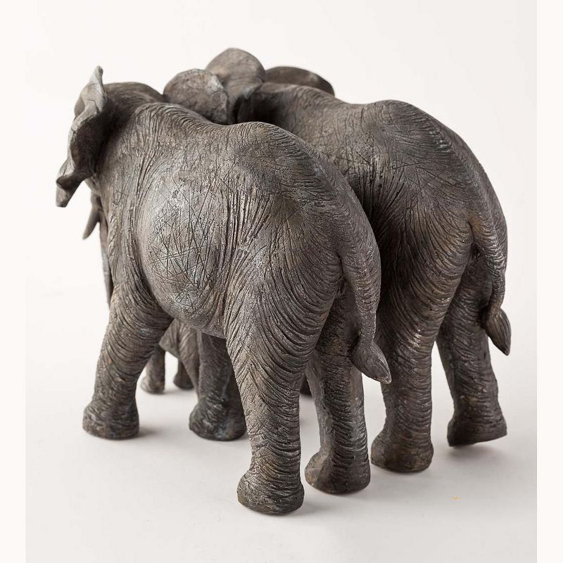 Wind & Weather Mother, Father and Baby African Elephant Family Sculpture