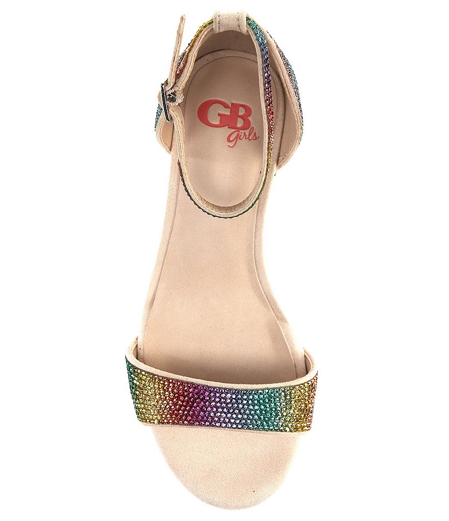 GB Girls' Amaze-Girl Jeweled Two Piece Rainbow Sandals (Youth)