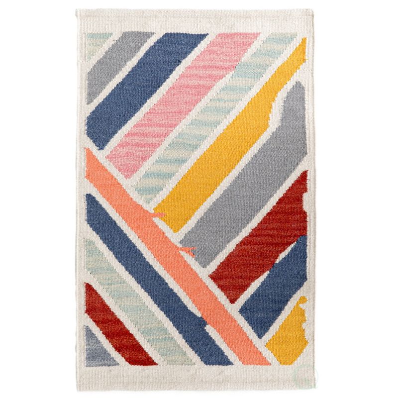1'10"x1'10" Rectangle Woven Accent Rug Multicolored - DEERLUX