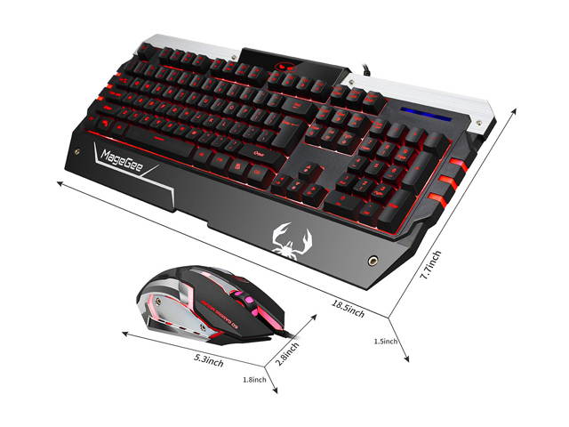 SADES Anivia K8 Gaming Keyboards Blademail Wired USB Keyboards for Pc/Mac gamers, 19 non-conflict keys, 7 colors Backlit, Metal Material
