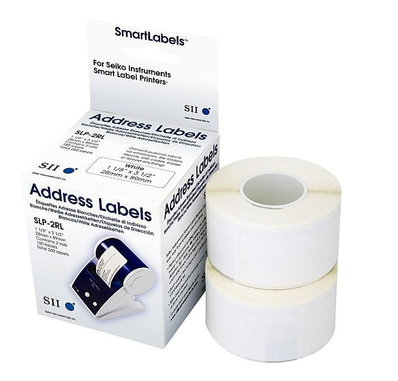 Seiko Thermal Address Labels 1 1/8" x 3 1/2" White 130/Roll 248153