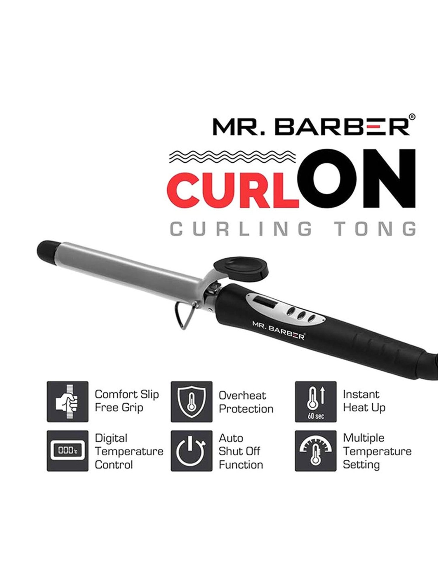 Mr. Barber Curl On CO-22 Curling Tong (Black)