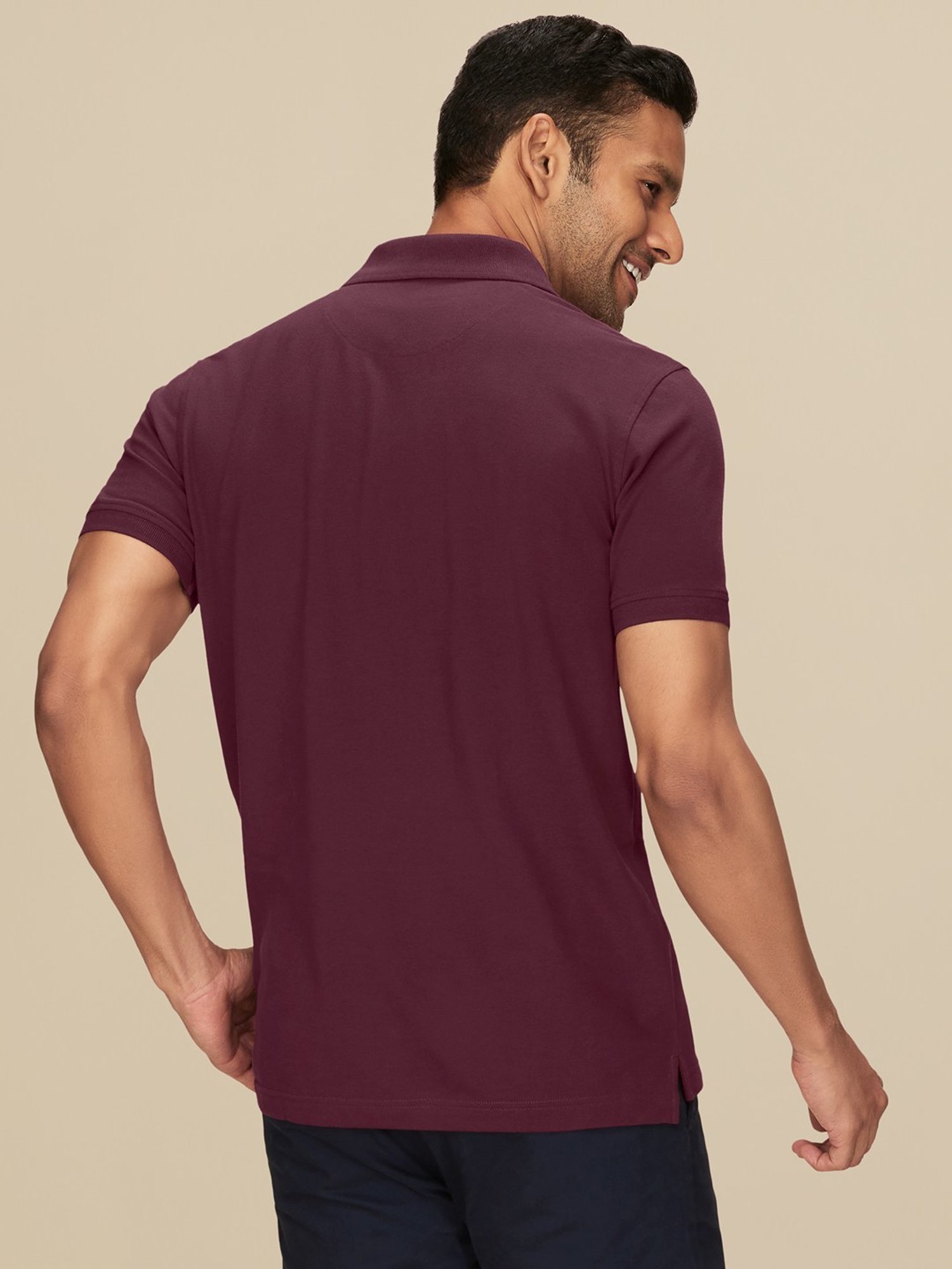 XYXX Merlot Maroon Cotton Regular Fit Polo T-Shirts