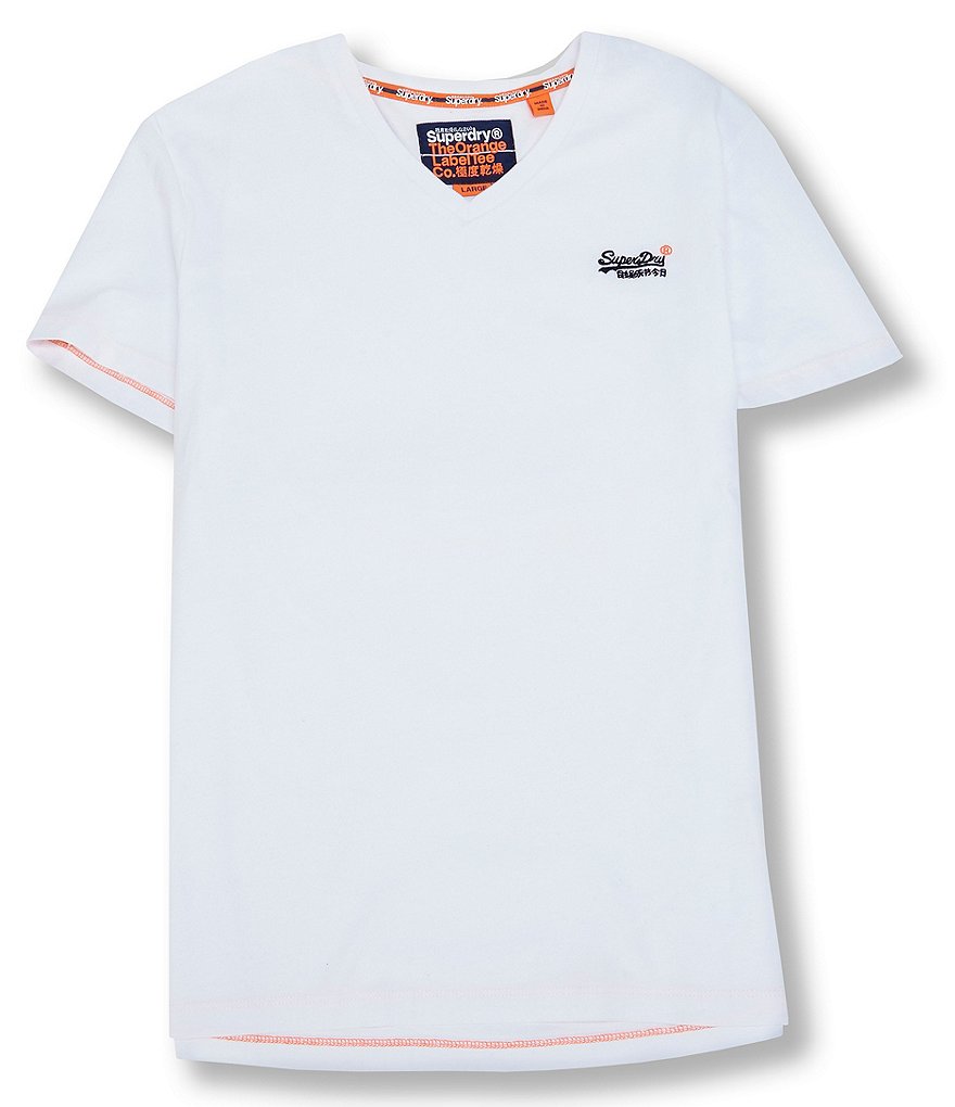 Superdry Short-Sleeve Orange Label Vintage Embroidery V-Neck T-Shirt