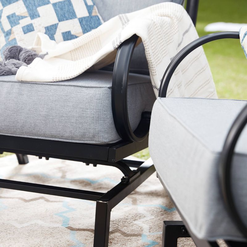 Steel Spring Patio Accent Chair Gray - Lokatse