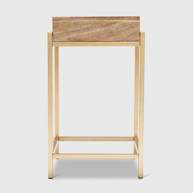 Sidney Modern Living Room Accent Table Beige/Gold - Adore Decor