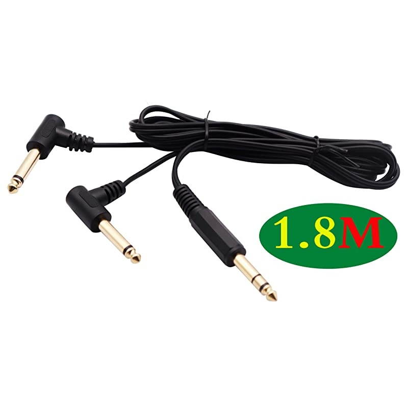 635mm to 2 635 Audio Y Splitter CableGold Plated 90 Degree 14 Inch 635mm Male TRS Stereo to 2Dual 635mm 14 Inch Male TS Mono Right Angle Y Splitter Audio Cable18M59 feet