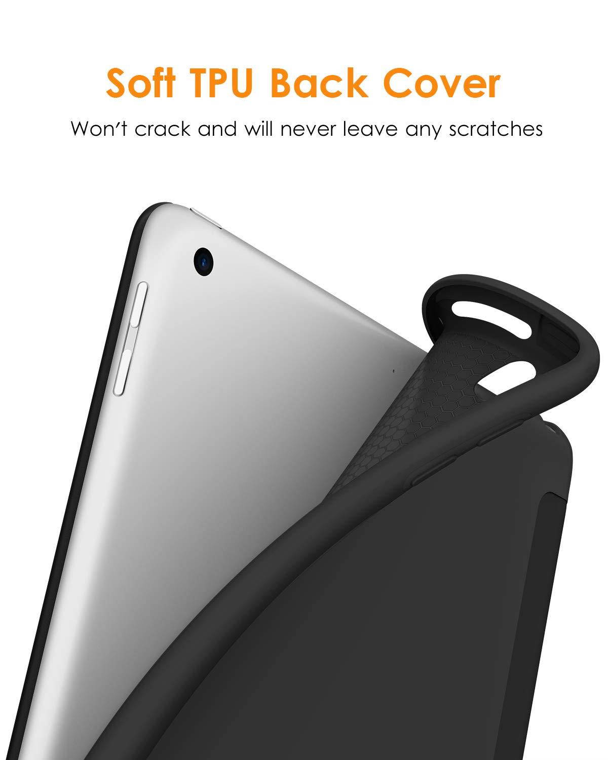 DTTO iPad Air 3rd Generation 10.5'' 2019 Case, [Gentle Series] Smart Cover Trifold Stand Soft Back Cover for iPad Air 3 10.5 Inch 2019/iPad Pro 10.5 2017 [Auto Sleep/Wake], Black