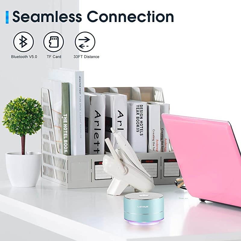 Portable Wireless Bluetooth Speaker with Built-in-Mic,Handsfree Call,AUX Line,TF Card Slot,HD Sound and Bass for iPhone Ipad Android Smartphone and More