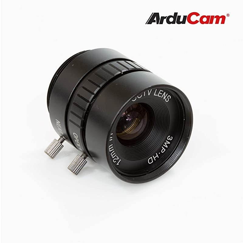 CSMount Lens for Raspberry Pi HQ Camera 12mm Focal Length with Manual Focus and Adjustable Aperture