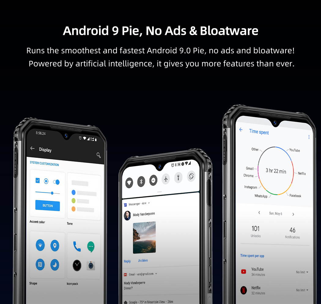 DOOGEE S95 Super Rugged Smartphones Unlocked  Helio P90 48MP Triple Rear Camera 6GB RAM+128GB ROM 5150mAh IP68 Waterproof Dropproof Dust Proof 6.3" FHD+ NFC Phone