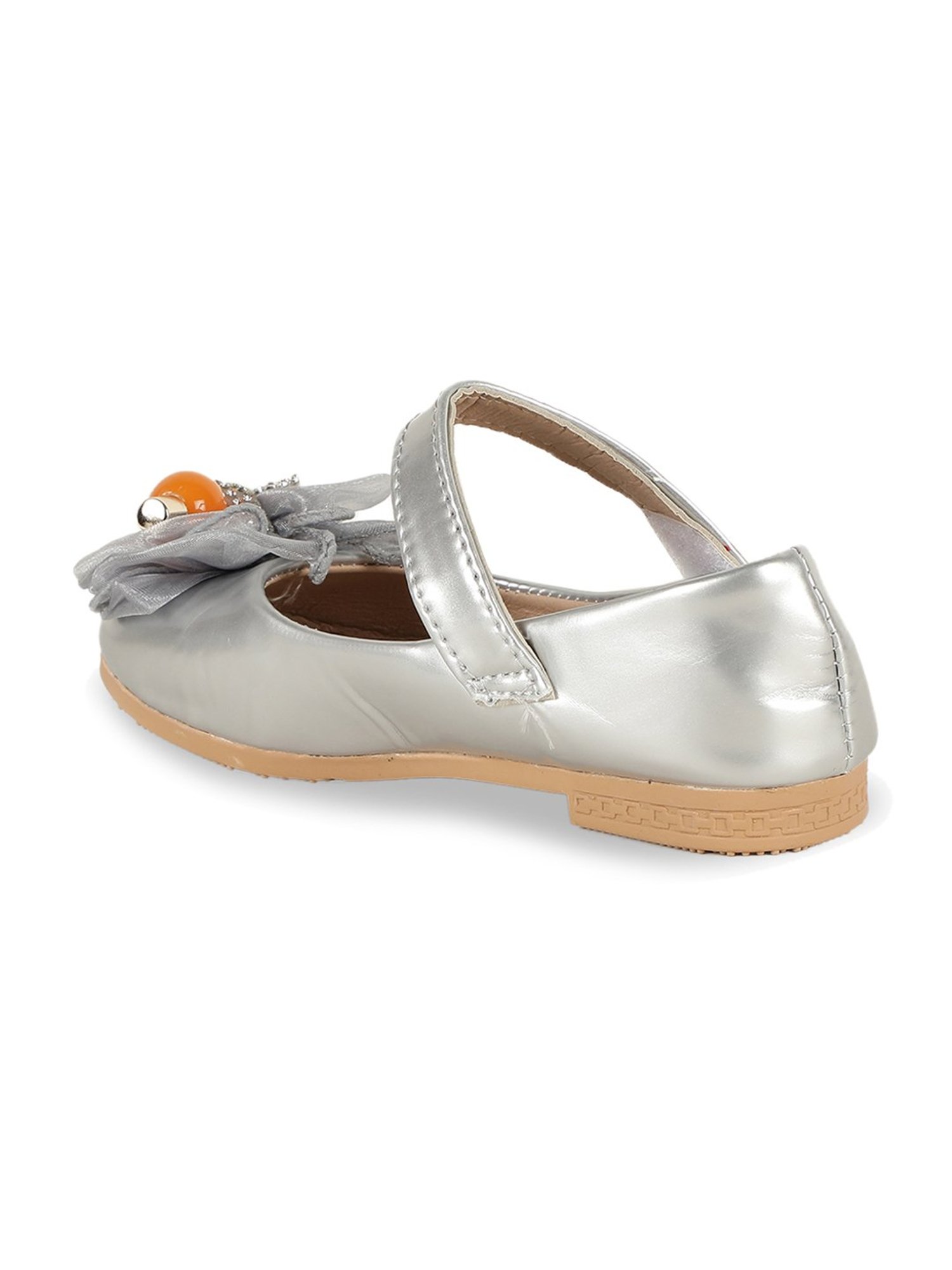 Passion Petals Kids Silver Mary Jane Shoes