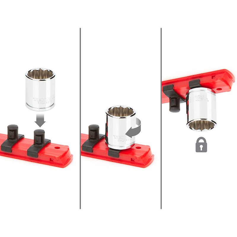 TEKTON SHD91206-D Chrome Plated 34 Piece 3/8 Inch Drive 12 Point Socket Set Range from 1/4-1 Inch with Mountable Storage Tray