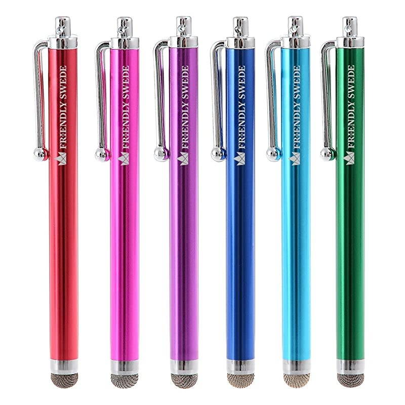 Bundle MicroKnit Hybrid Fiber Tip Universal Capacitive Stylus Pens Hot PinkAqua BlueGreenDark BlueRedPurple