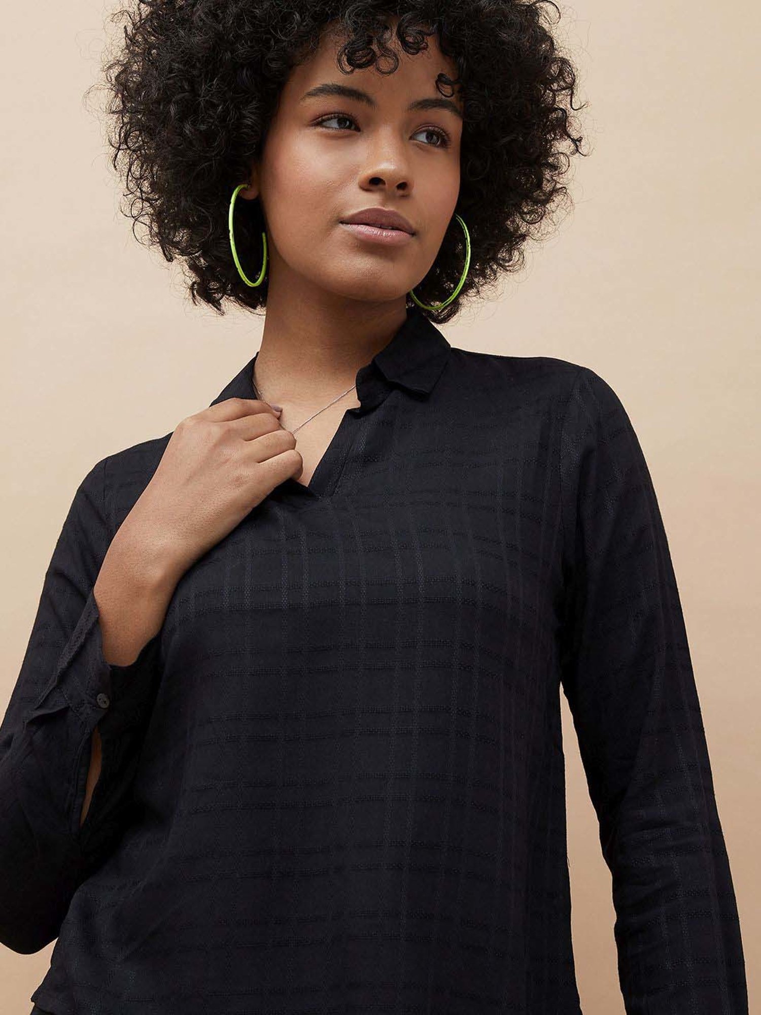 Fame Forever by Lifestyle Black Chequered Top