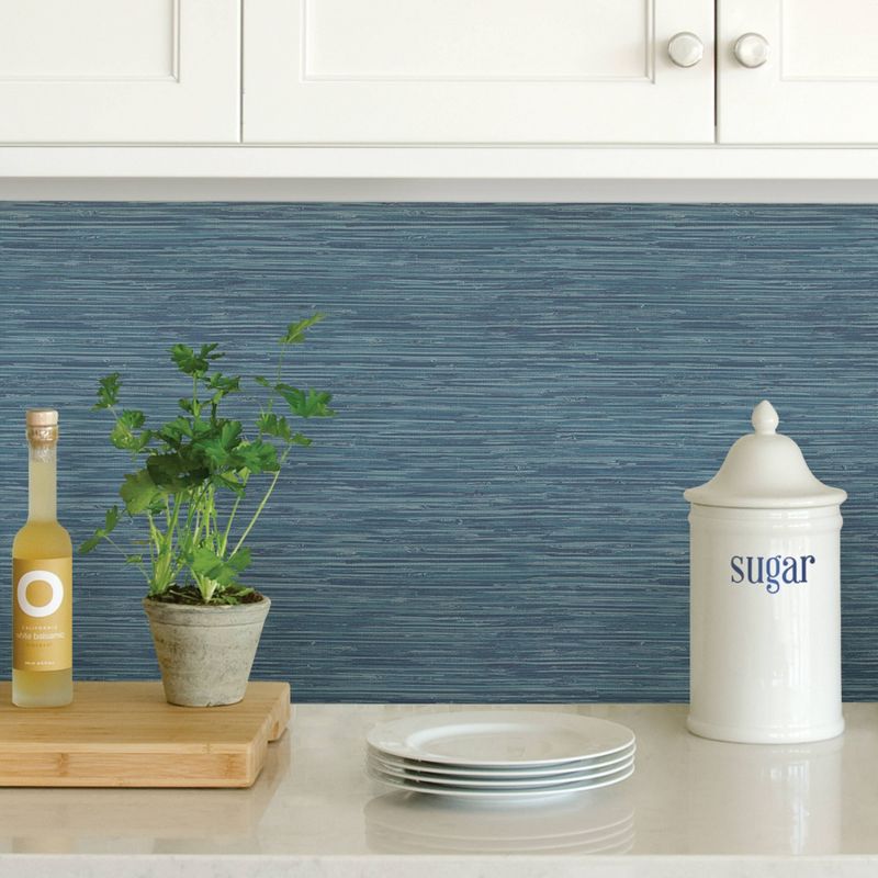 Brewster Sisal Midnight Peel and Stick Wallpaper