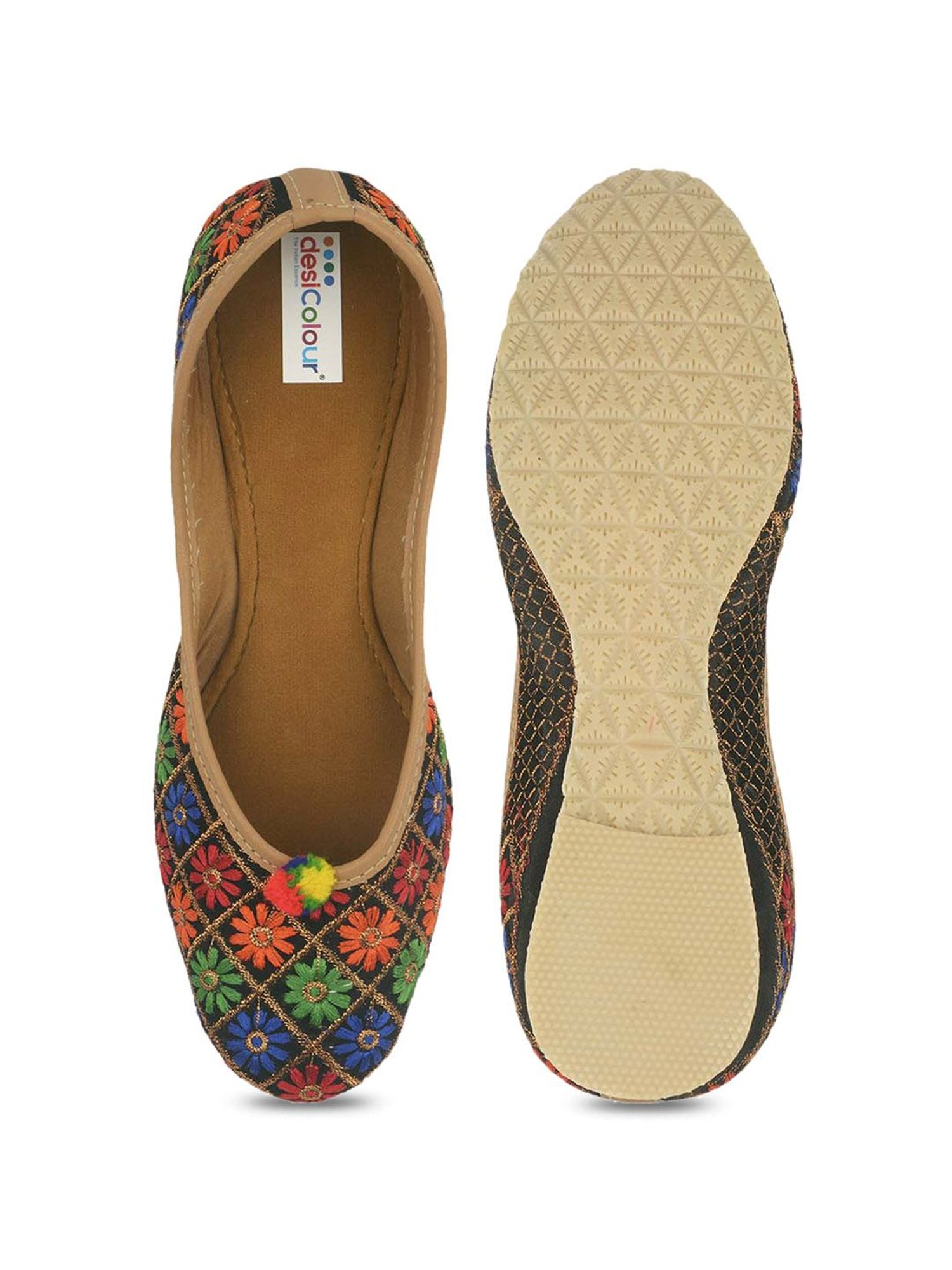 Desi Colour Women's Multicoloured Ethnic Juttis
