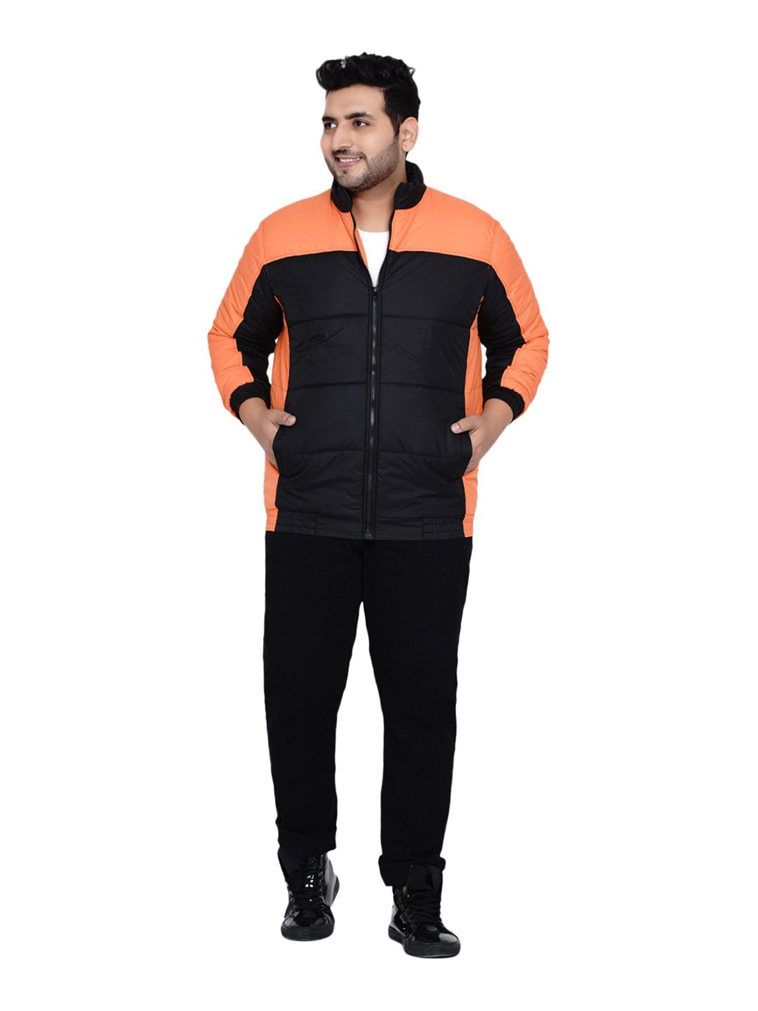 John Pride Black & Orange Plus Size Jacket