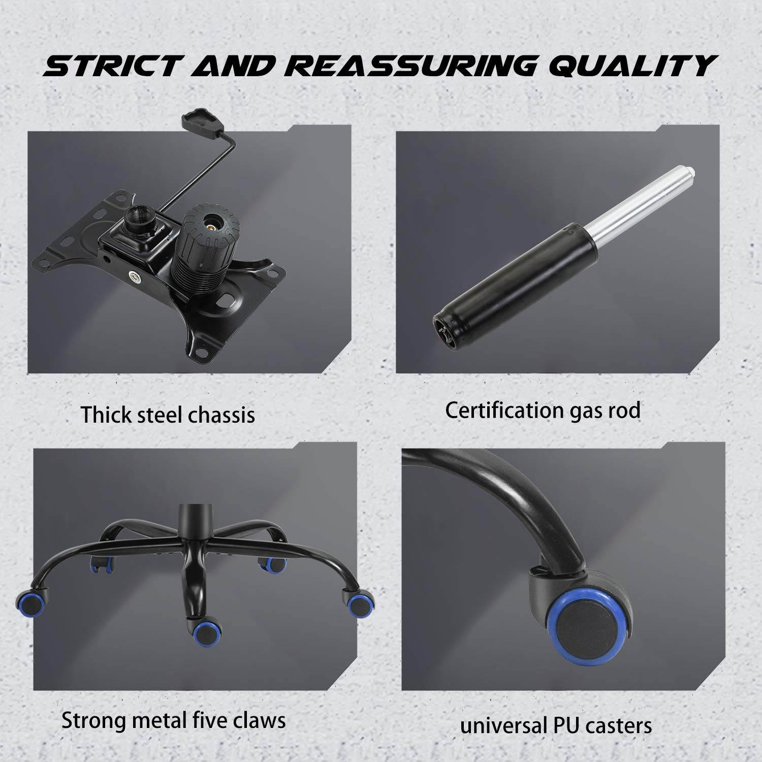 Gaming Chair Racing Office Chair Ergonomic Massage Chair PU Leather Recliner Computer Game Chair with Headrest and Lumbar Pillow Rolling Swivel Task (Black/Red)