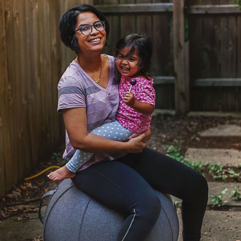 Vivora Luno MAX Classic Series 75 Cm Circumference Luxury Felt Sitting and Fitness Ball Chair with Handle, Anthracite