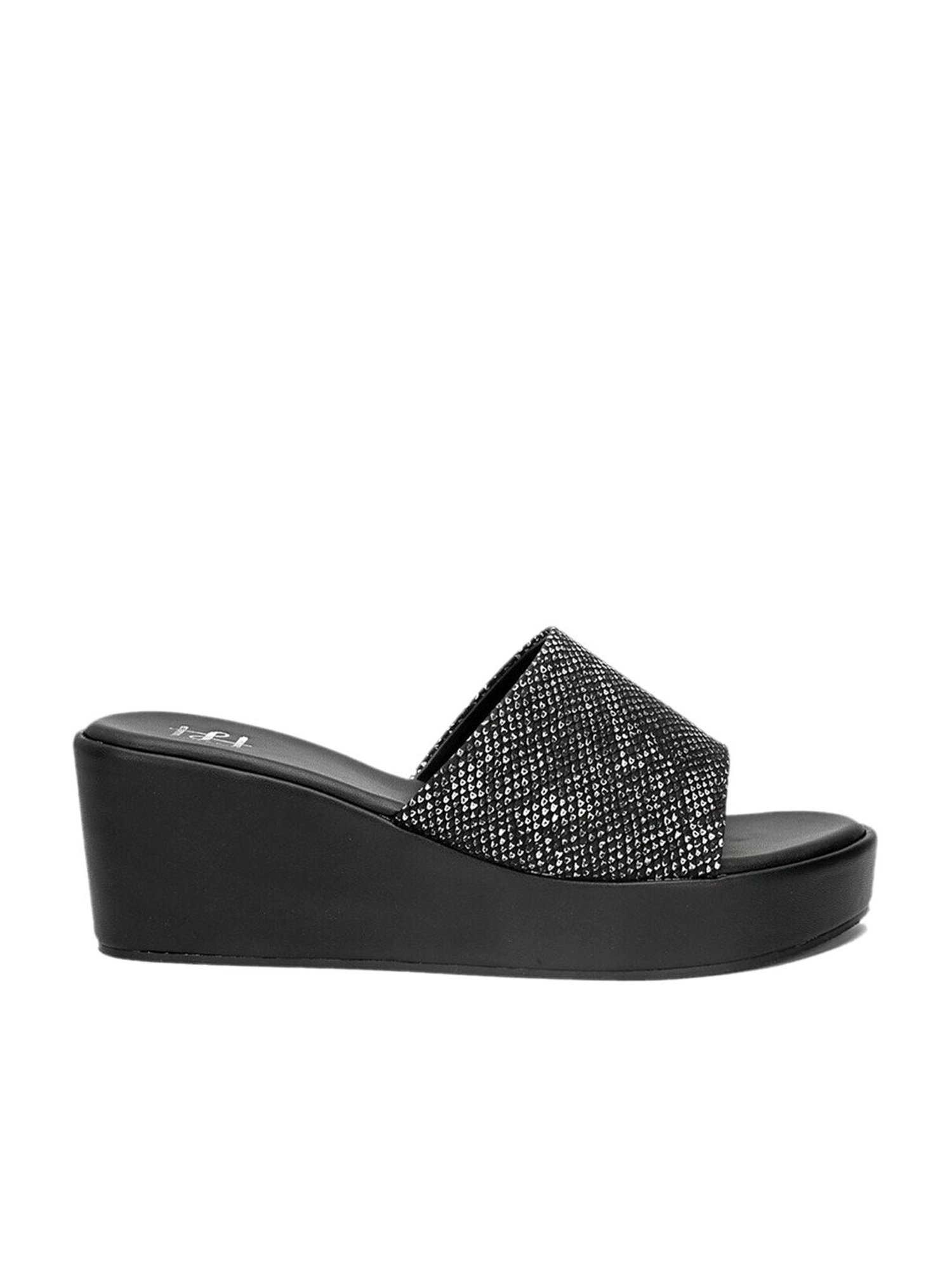 Hydes N Hues Women's Black Casual Wedges