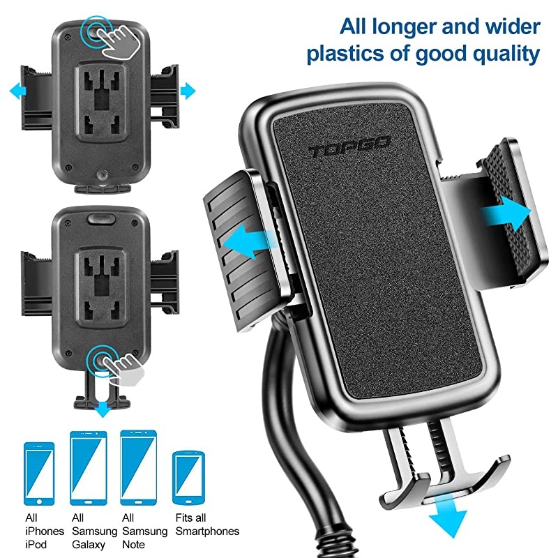 Upgraded]  Cup Holder Phone Mount Universal Adjustable Gooseneck Cup Holder Cradle Car Mount for Cell Phone iPhone Xs/XS Max/X/8/7 Plus/Galaxy