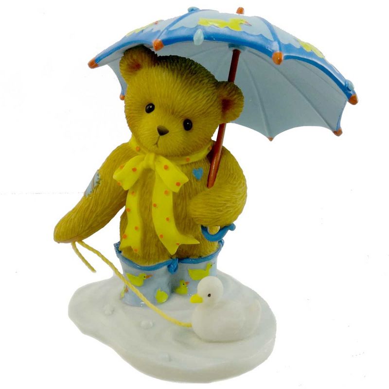 Cherished Teddies Debra Teddy Bear Duck Rain Umbrella  -  Decorative Figurines