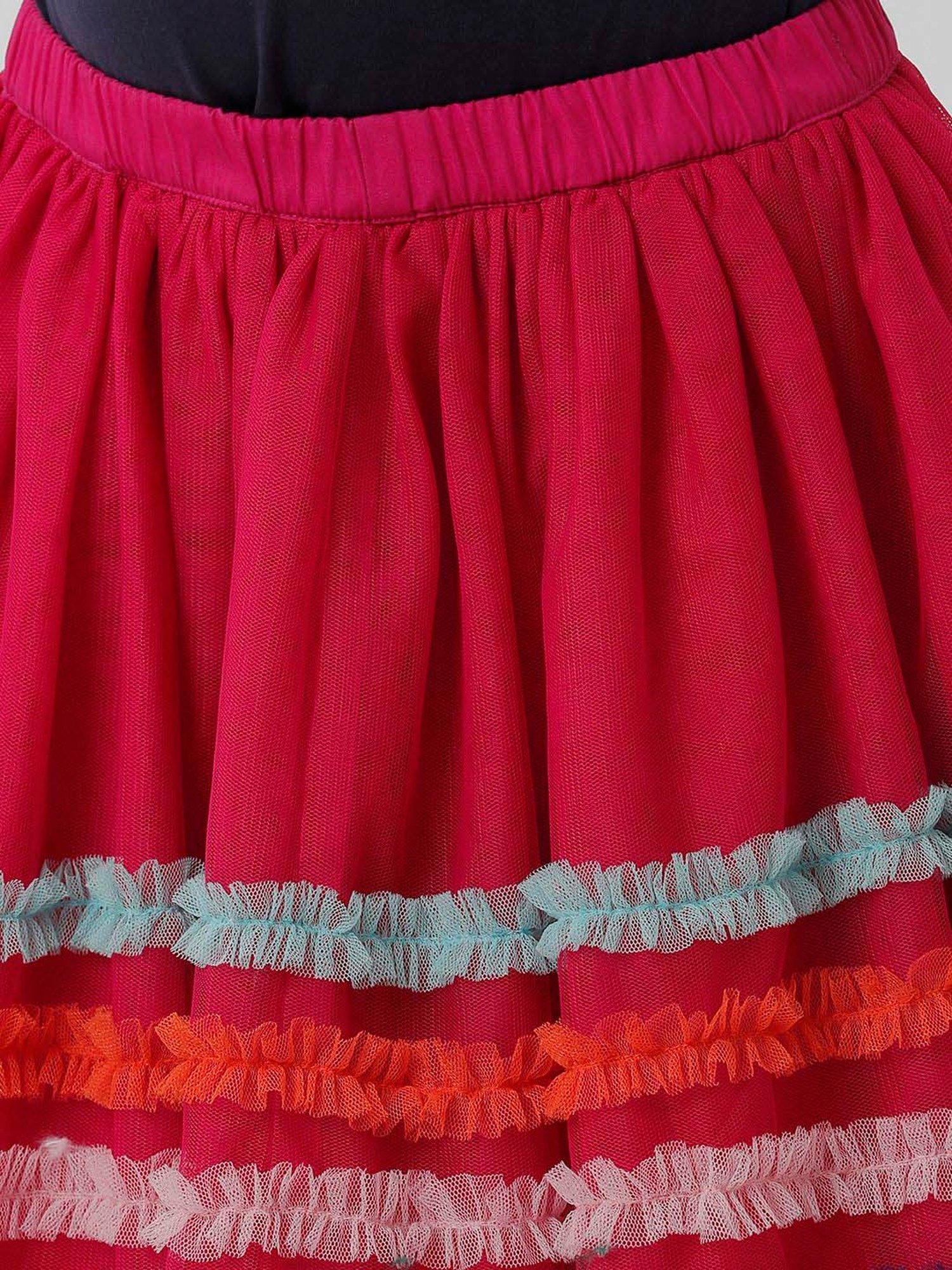 Kate & Oscar Kids Red Color Block Skirt
