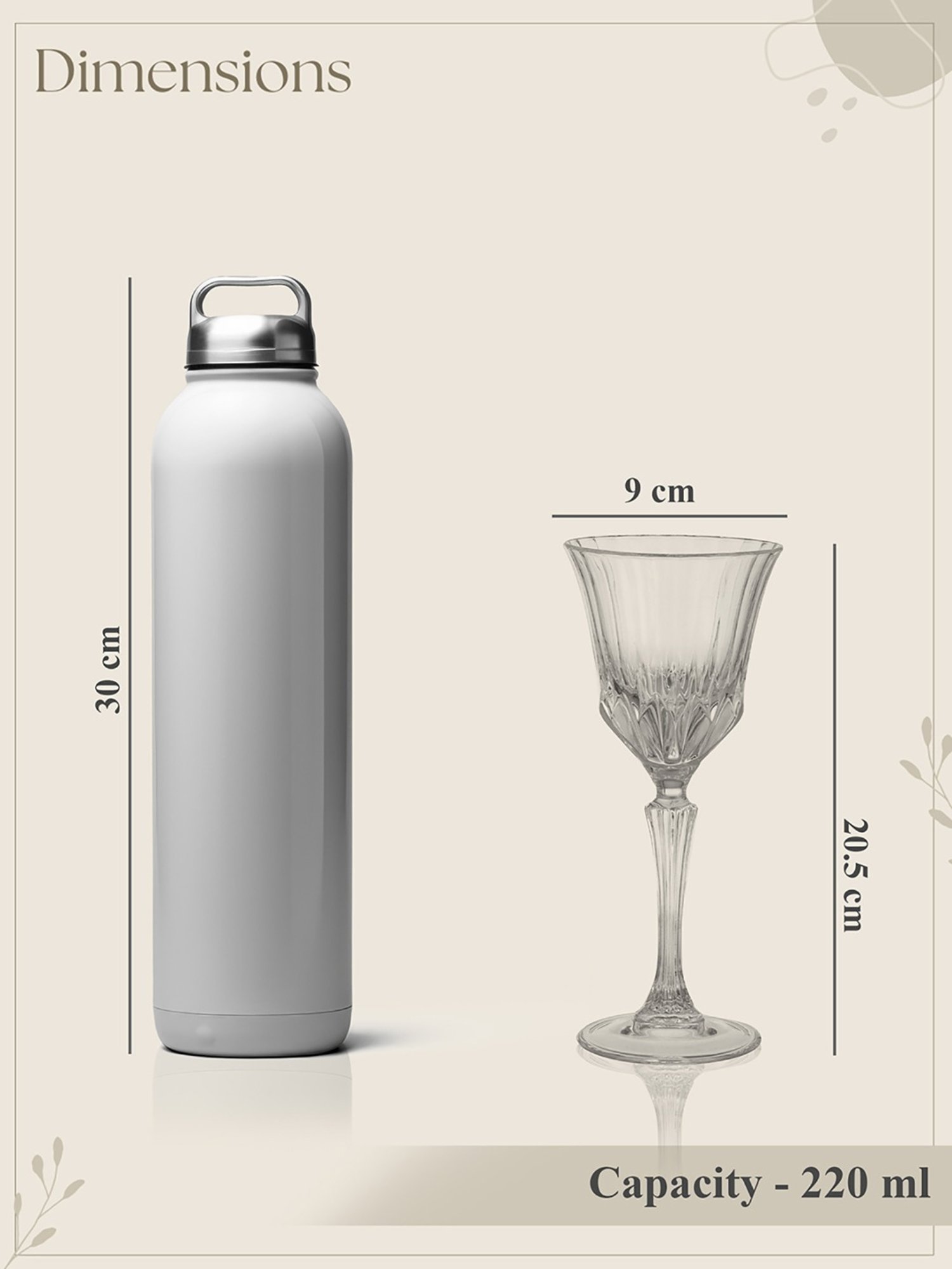 Trovea's Pure Elegance Transparent Glass Wine Glass - Set of 4