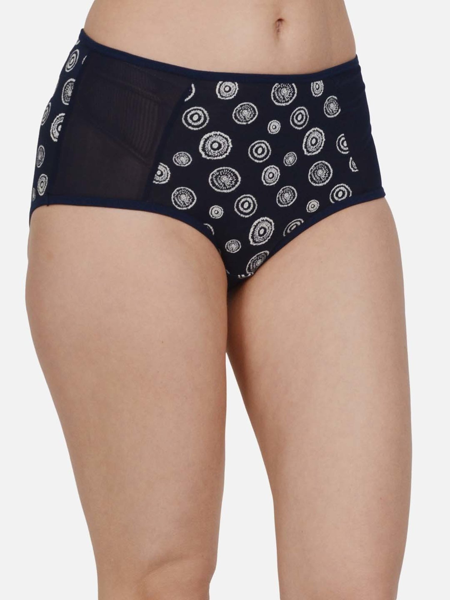 mod & shy Navy Cotton Printed Hipster Panty