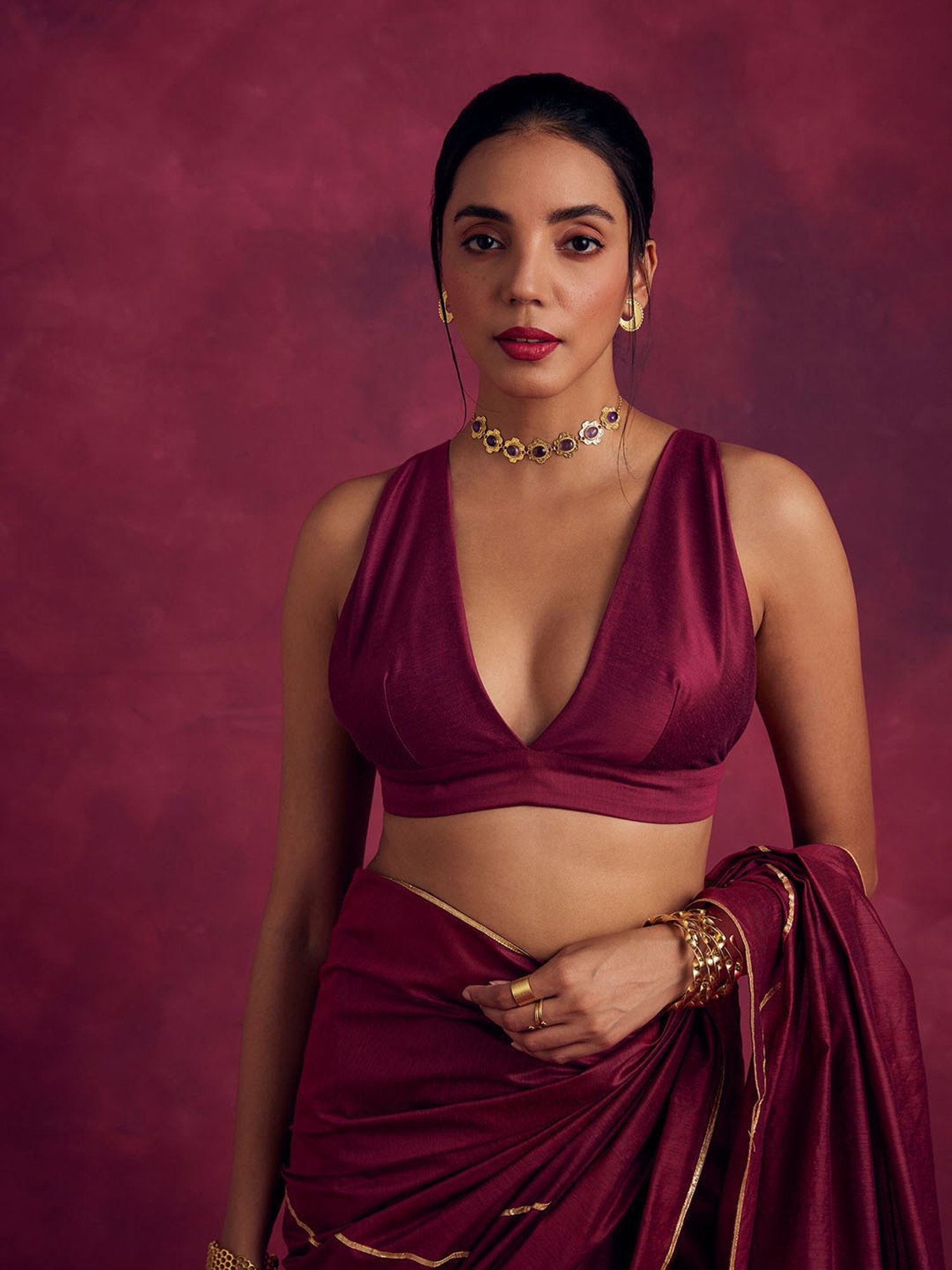 Abhishti Wine Blouse