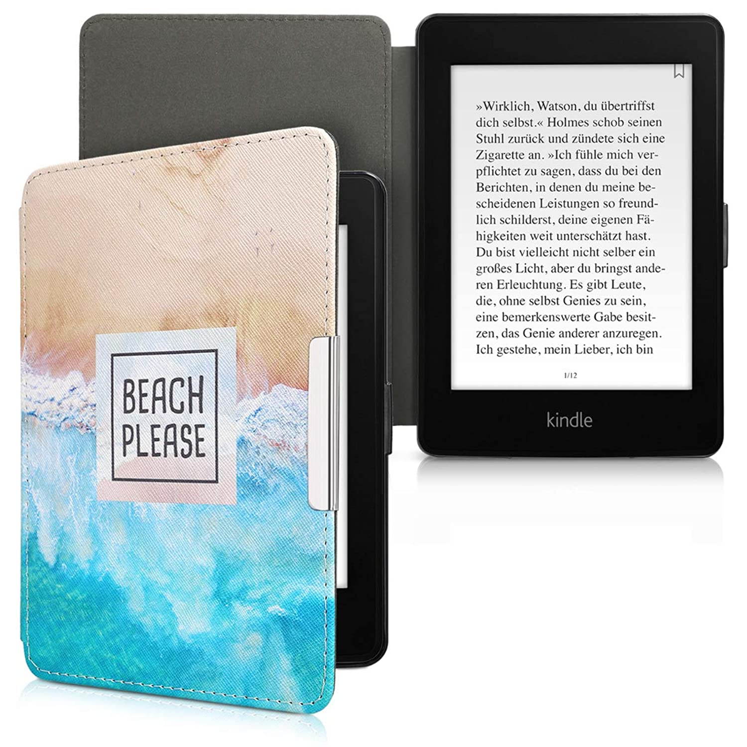 Case Compatible with Amazon Kindle Paperwhite - PU e-Reader Cover - Beach Please