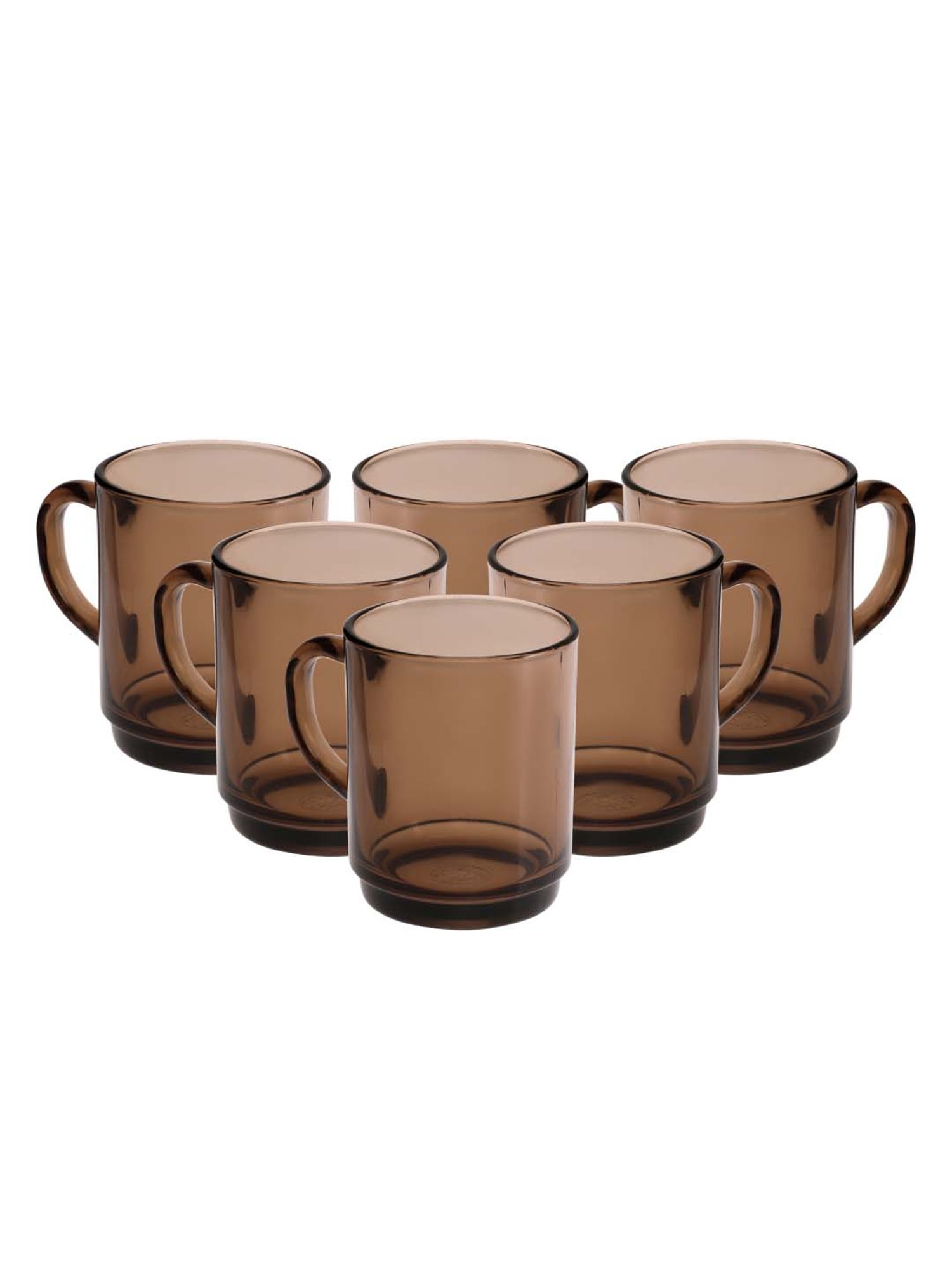 Duralex 'Versailles' Brown Glass 10.5 cm Mug (0.26 L) - Set of 6