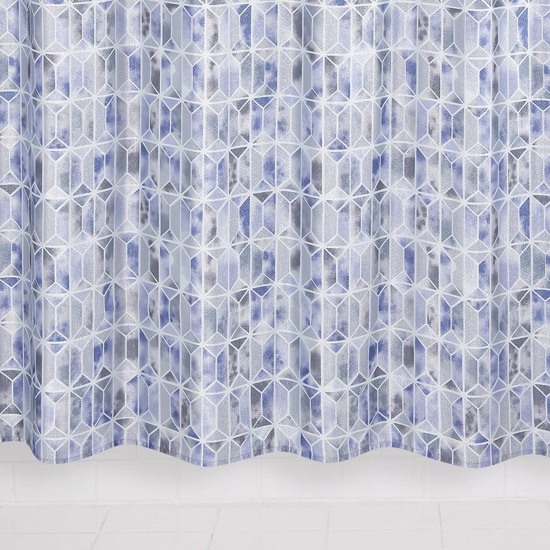 Hexagon Border Shower Curtain Blue - Allure Home Creation