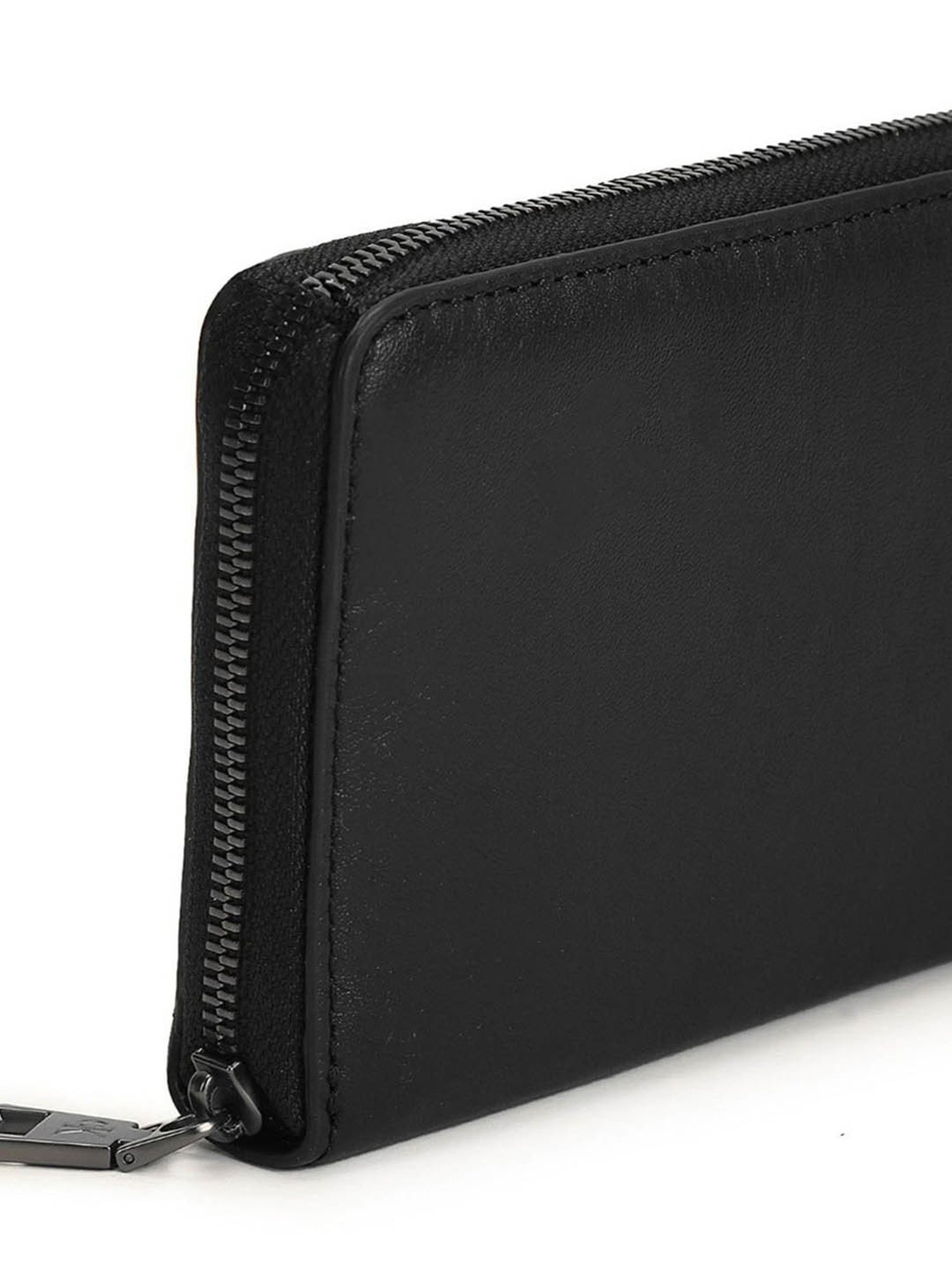 CALVIN KLEIN Black RFID Leather Zip Around Wallet