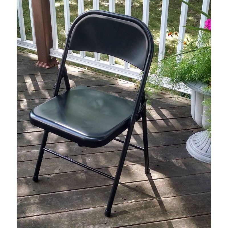 Folding Chair Vinyl Padded Black - Plastic Dev Group