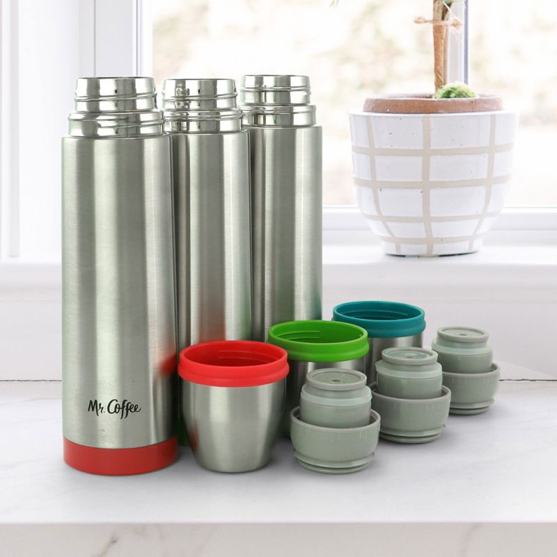 Mr. Coffee Altona 3 Piece 15 Ounce Stainless Steel Thermal Travel Bottles in Assorted Colors