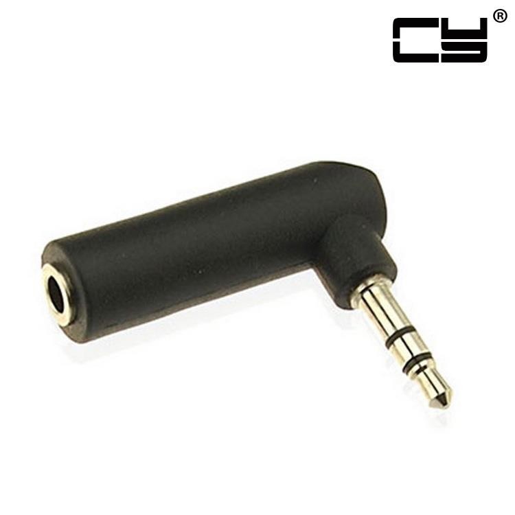 CHENYANG 90 degree right angled 3.5mm 3poles Audio Stereo Male to Female Extension Adapter Black