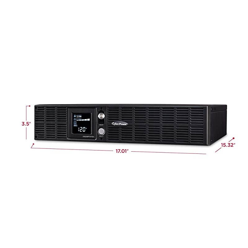 OR2200PFCRT2U PFC Sinewave UPS System, 2000VA/1540W, 8 Outlets, AVR, 2U Rack/Tower, Black
