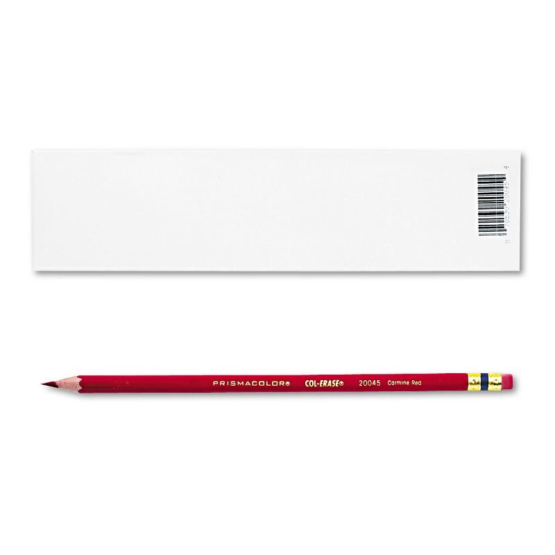 Prismacolor Col-Erase Pencil w/Eraser Carmine Red Lead/Barrel Dozen 20045