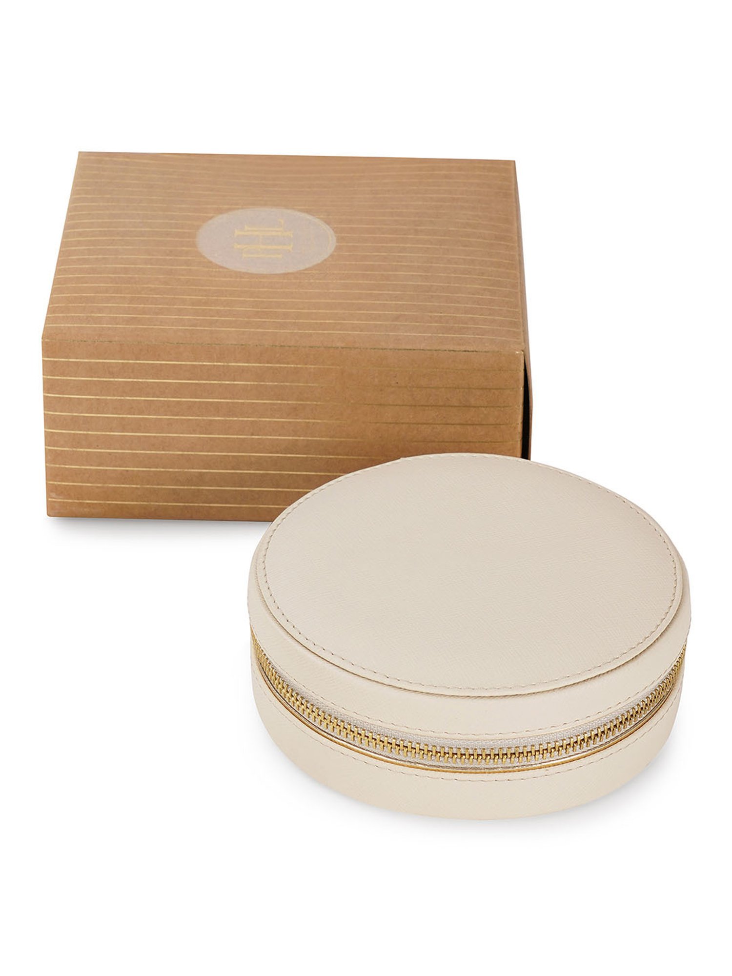 Pure Home and Living Cream Faux Leather Jewellery Organiser