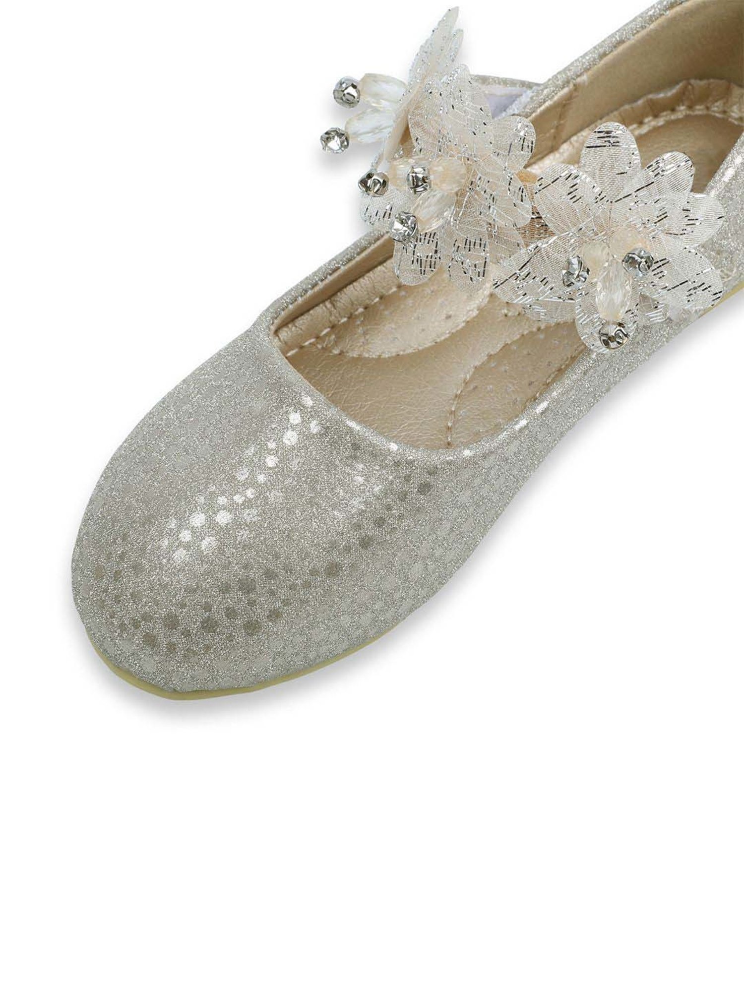 Baby Moo Kids Gold Bash Shiny Floral Mary Jane Shoes