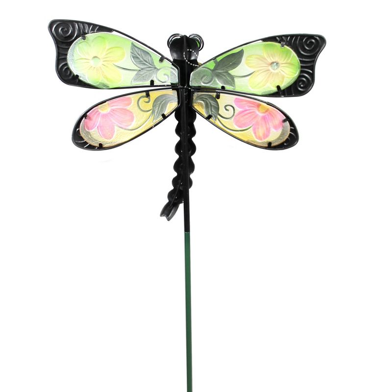 Home & Garden 33.0" Red Floral Dragonfly Stake Spring Yard Decor Regal Art & Gift  -  Decorative Garden Stakes