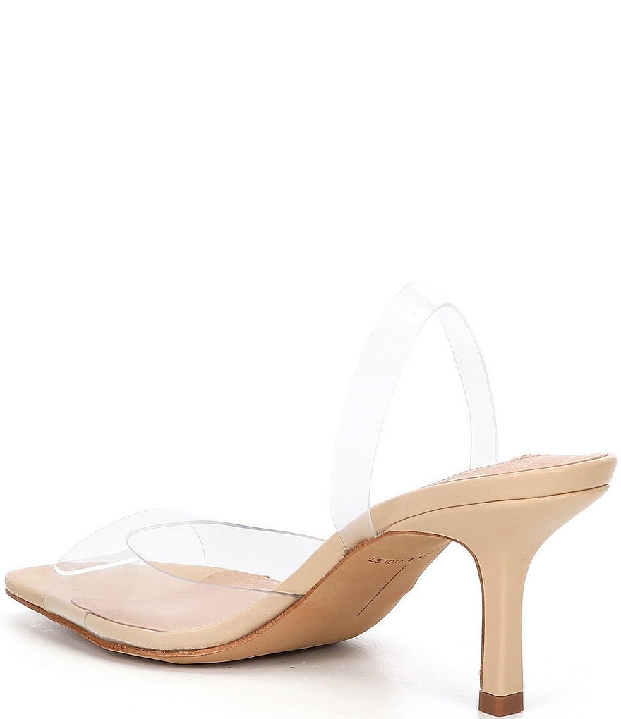 Chelsea & Violet Joy Clear Square Toe Slingback Sandals