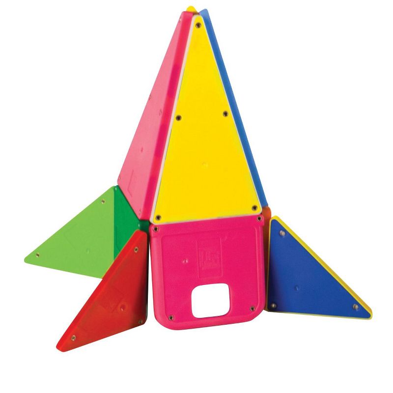 Magna-Tiles 3-D Magnetic Building Tiles, Solid Colors, 100 pc