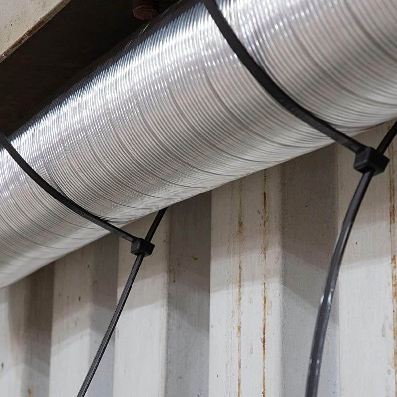 Plenum Rated HVAC Cable Ties 24-in 175 Lb Heavy Duty Self Locking UV Resistant Black Zip Ties, 50 Pack, UL Listed, Contractor Quality and Strength