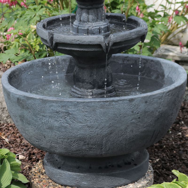 Sunnydaze 34"H Electric Polyresin 3-Tier Budding Fruition Outdoor Water Fountain
